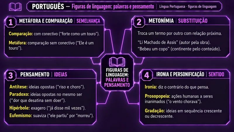 Mapa mental de Português sobre figuras de linguagem