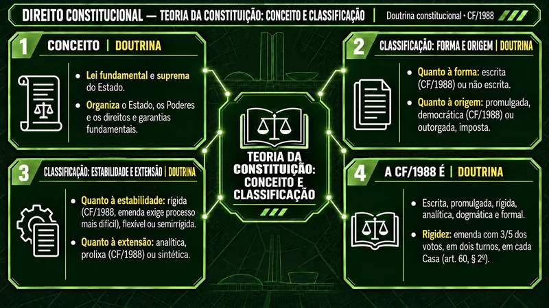 Mapa mental de Direito Constitucional sobre teoria da Constituição